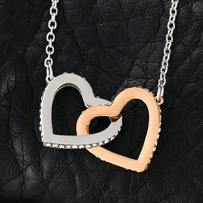 Perfect Gift for Daughter from Mom | Interlocking Hearts Necklace (Yellow & White Gold Variants)