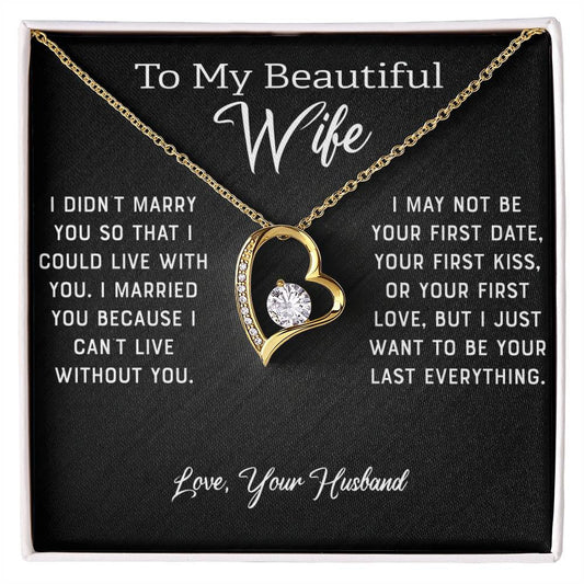 To My Beautiful Wife | Gold Forever Love Necklace + Luxury Box