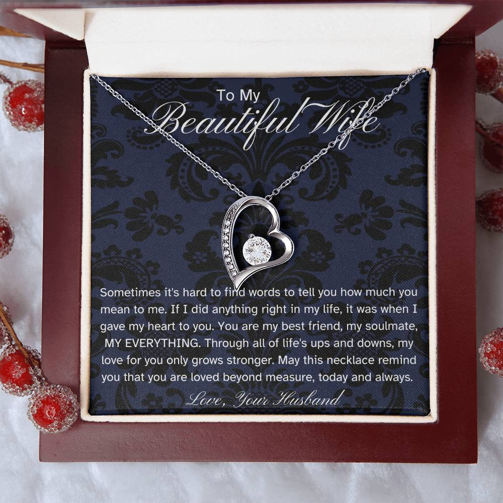 Luxury Husband to Wife Gift | Forever Love Necklace with Sentimental Message Card