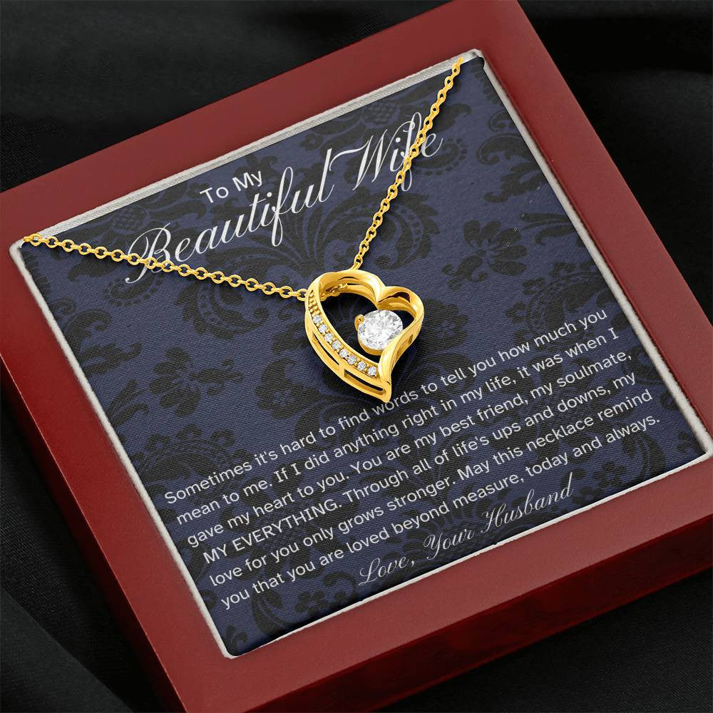 Luxury Husband to Wife Gift | Forever Love Necklace with Sentimental Message Card