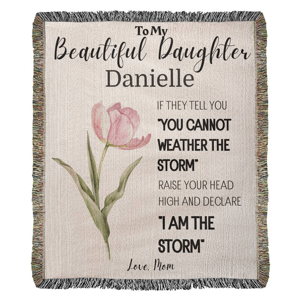 Personalized To My Beautiful Daughter Blanket Love Dad, Daughter From Dad, Mom, Daughter Gift Woven Blanket Inspirational Daughter Blanket