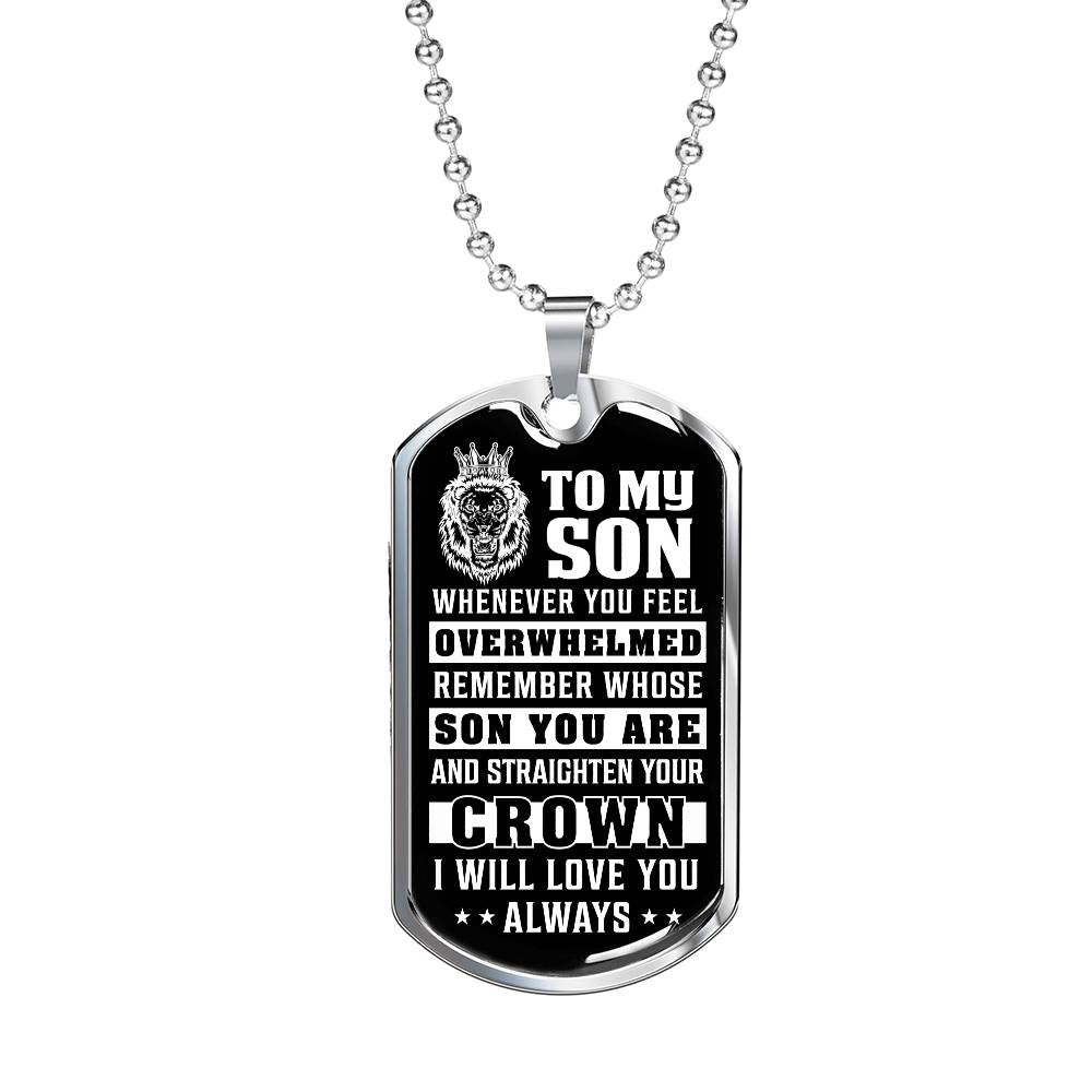 To My Son Dog Tag Necklace, Mom or Dad To Son Necklace, Necklace for Son, Son Birthday Gift, Graduation Son Gift Ideas, Son Xmas Gift