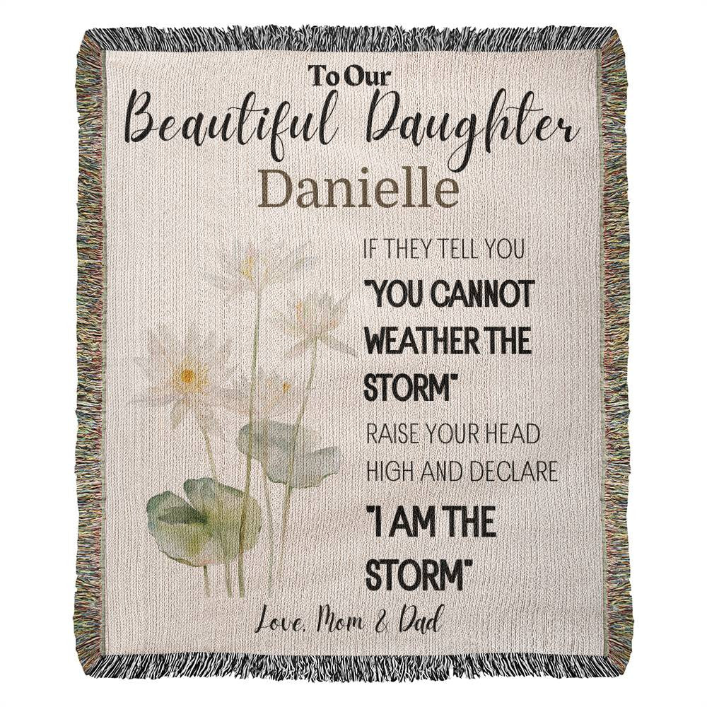 Personalized To My Beautiful Daughter Blanket Love Dad, Daughter From Dad, Mom, Daughter Gift Woven Blanket Inspirational Daughter Blanket