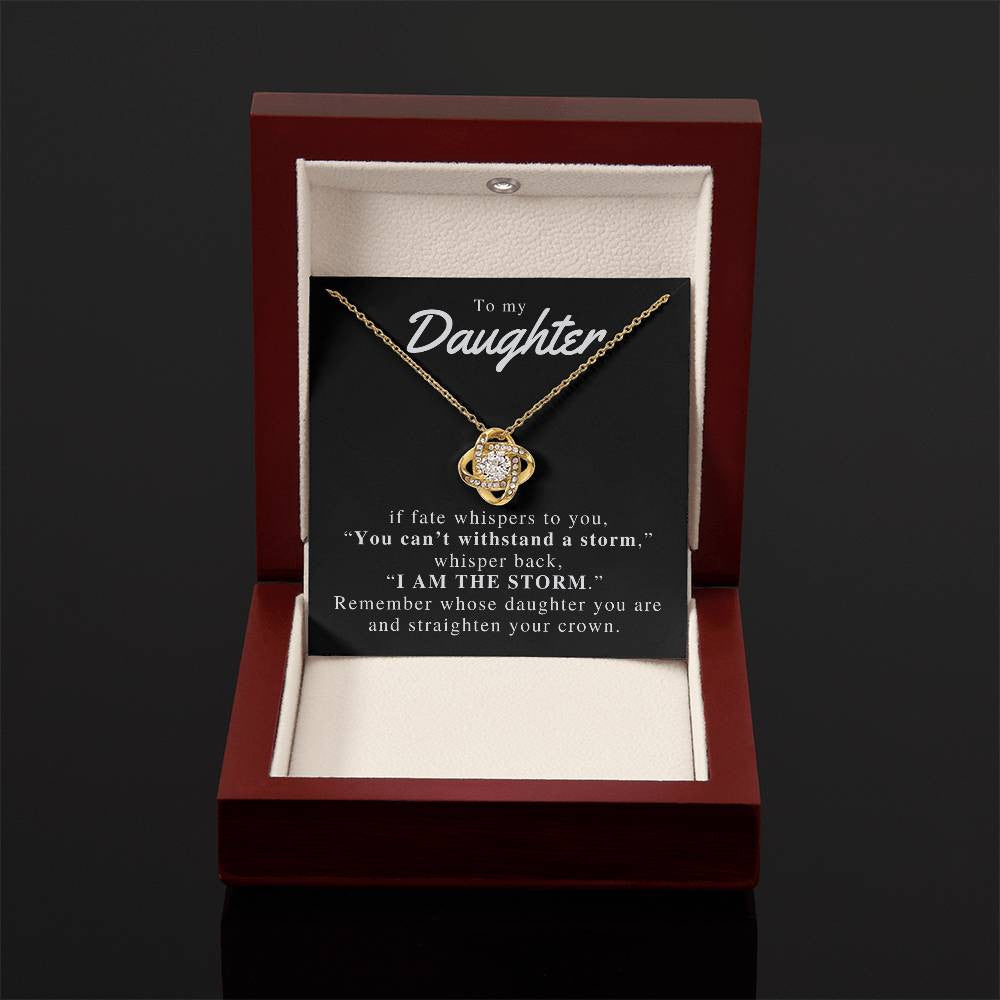 To my Daughter | Love Knot Necklace (Yellow & White Gold Variants)