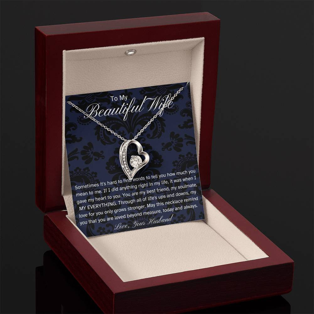 Luxury Husband to Wife Gift | Forever Love Necklace with Sentimental Message Card