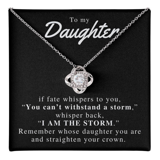 To my Daughter | Love Knot Necklace (Yellow & White Gold Variants)