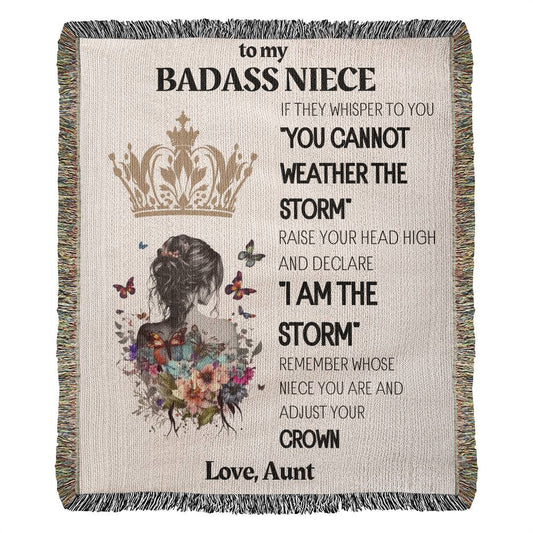 to My Badass Niece Gift Name Heirloom Woven Blanket Gift for Her Gift High quality