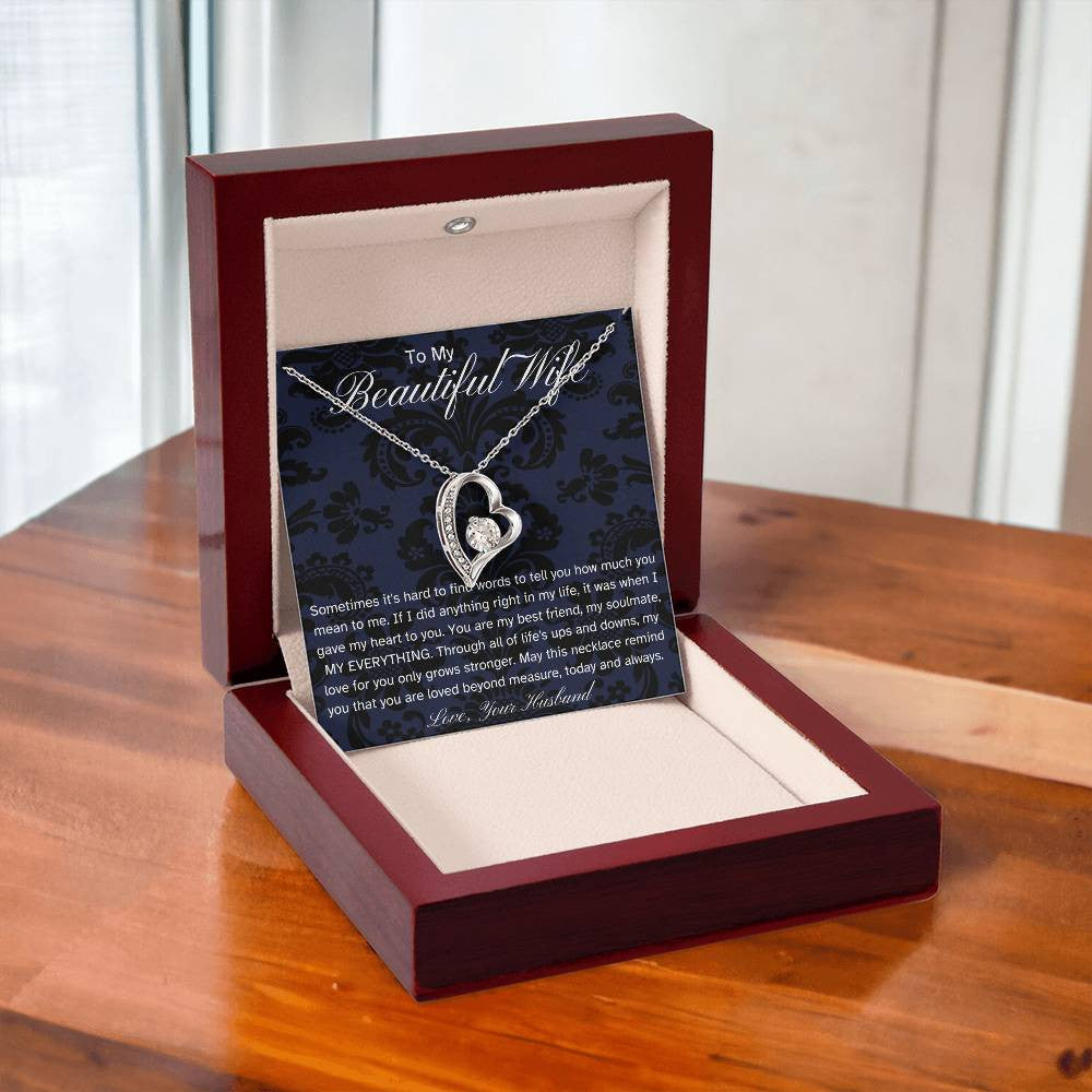 Luxury Husband to Wife Gift | Forever Love Necklace with Sentimental Message Card