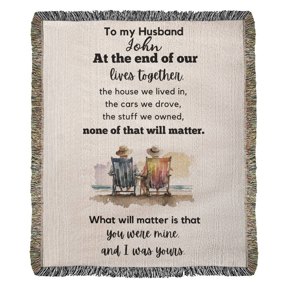 Personalized Couples Gift To My Husband To My Wife Heirloom Woven Blanket Gift for Anniversary, Birthday, Holiday