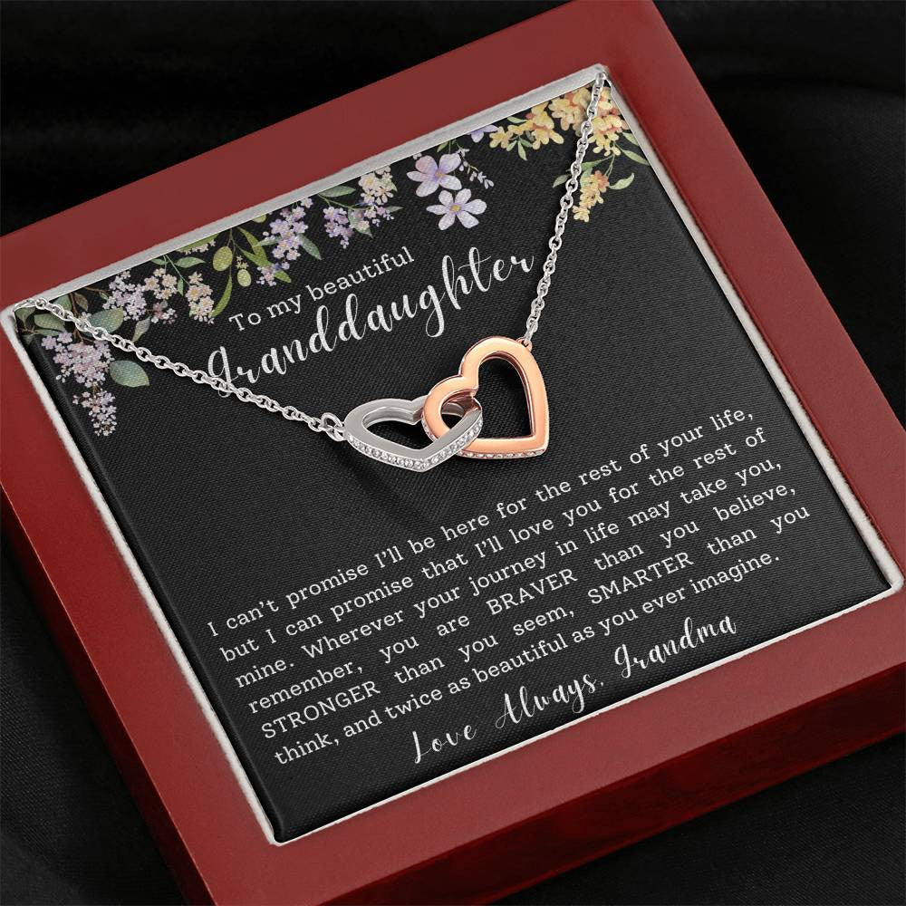 Granddaughter Gift Necklace | Interlocking Hearts Necklace (Yellow & White Gold Variants)