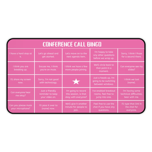 BINGO Conference Call MousePads, Corporate Christmas Gift, White Elephant Christmas Gift, Employee Funny Gift, Workplace Bingo, Office Games