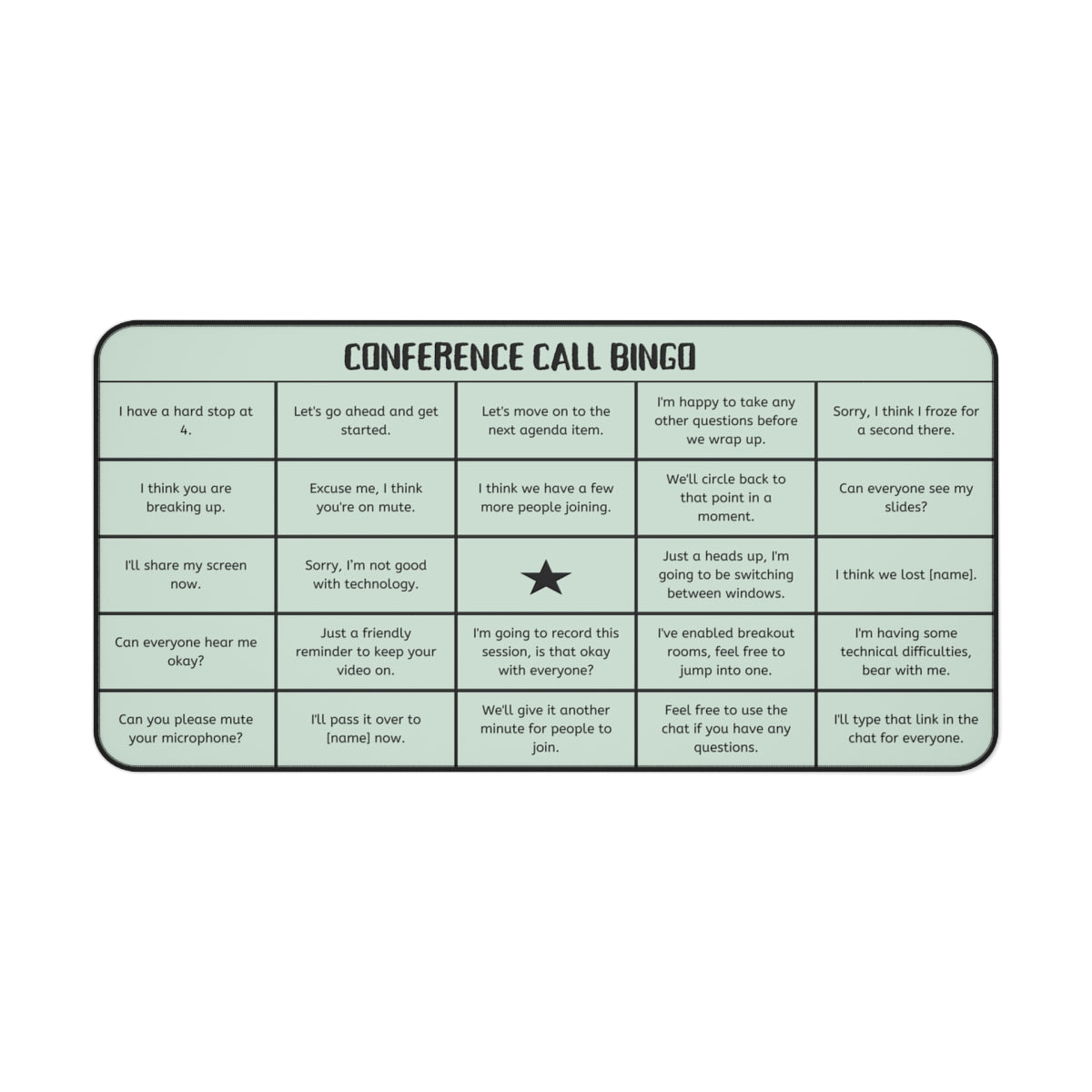 BINGO Conference Call MousePads, Corporate Christmas Gift, White Elephant Christmas Gift, Employee Funny Gift, Workplace Bingo, Office Games