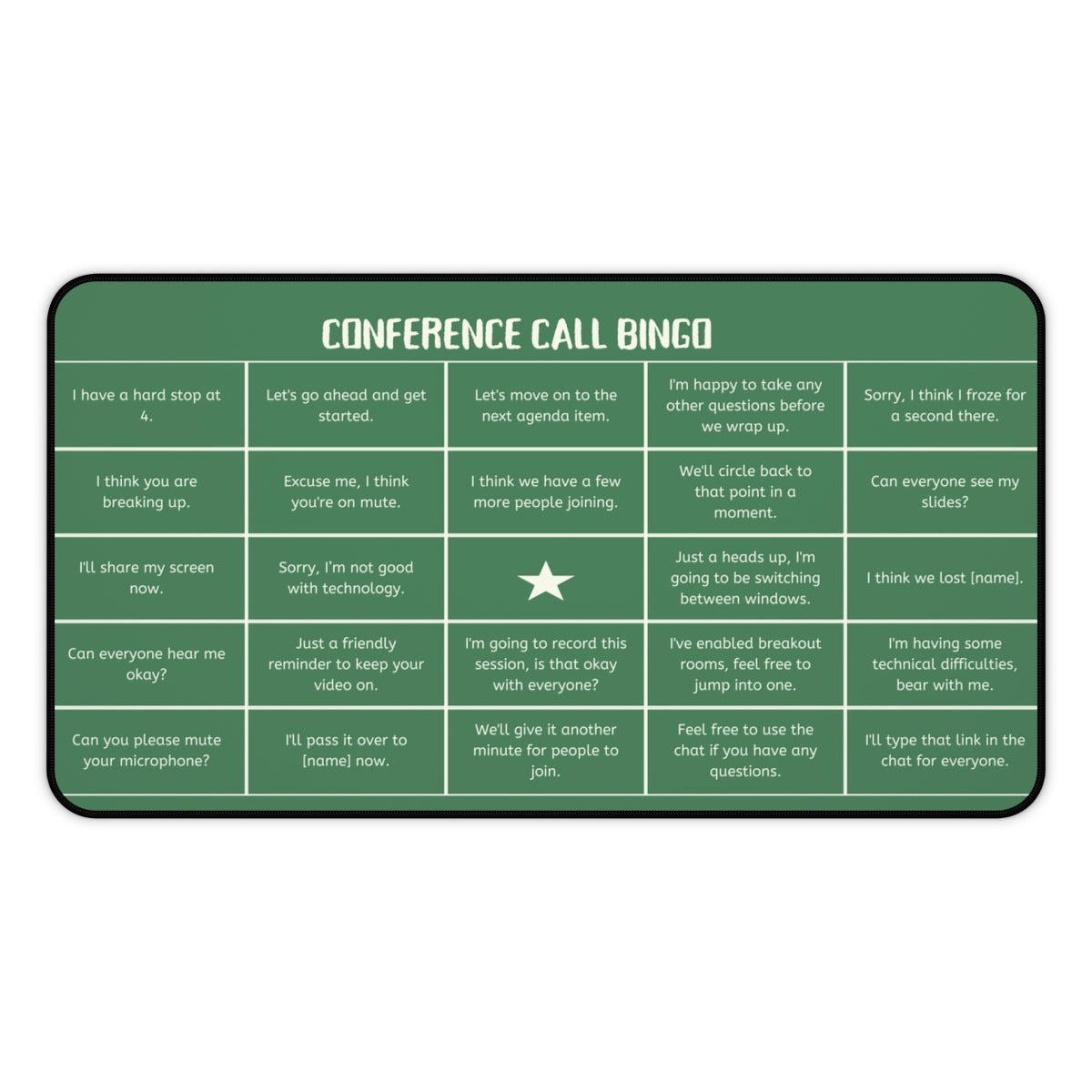 BINGO Conference Call MousePads, Corporate Christmas Gift, White Elephant Christmas Gift, Employee Funny Gift, Workplace Bingo, Office Games