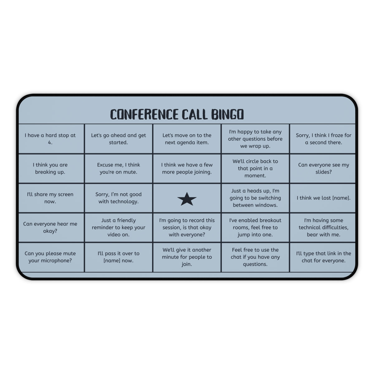 BINGO Conference Call MousePads, Corporate Christmas Gift, White Elephant Christmas Gift, Employee Funny Gift, Workplace Bingo, Office Games