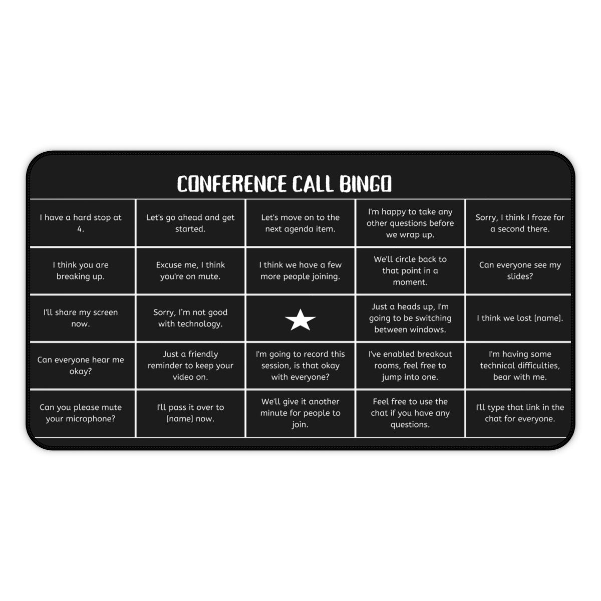 BINGO Conference Call MousePads, Corporate Christmas Gift, White Elephant Christmas Gift, Employee Funny Gift, Workplace Bingo, Office Games