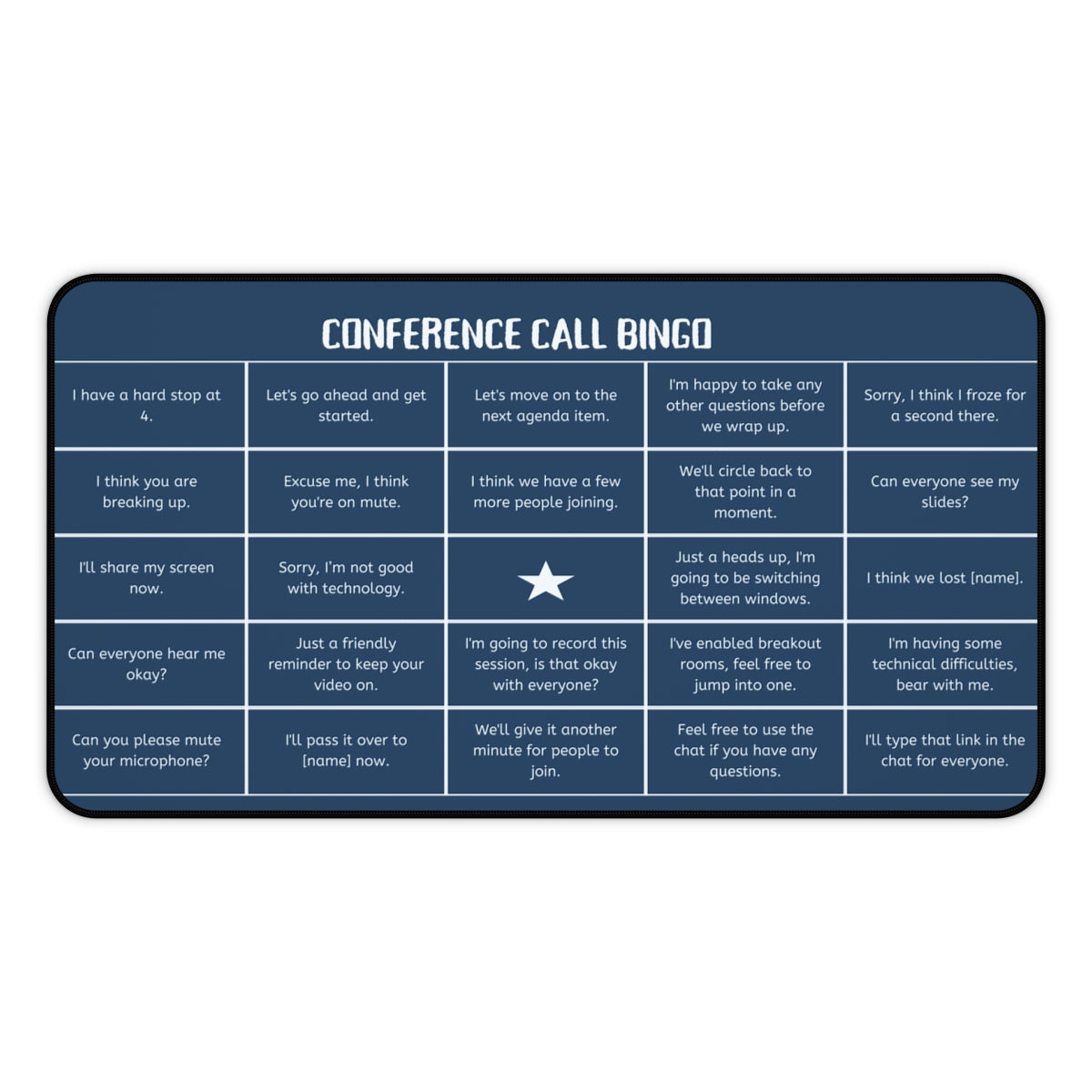 BINGO Conference Call MousePads, Corporate Christmas Gift, White Elephant Christmas Gift, Employee Funny Gift, Workplace Bingo, Office Games