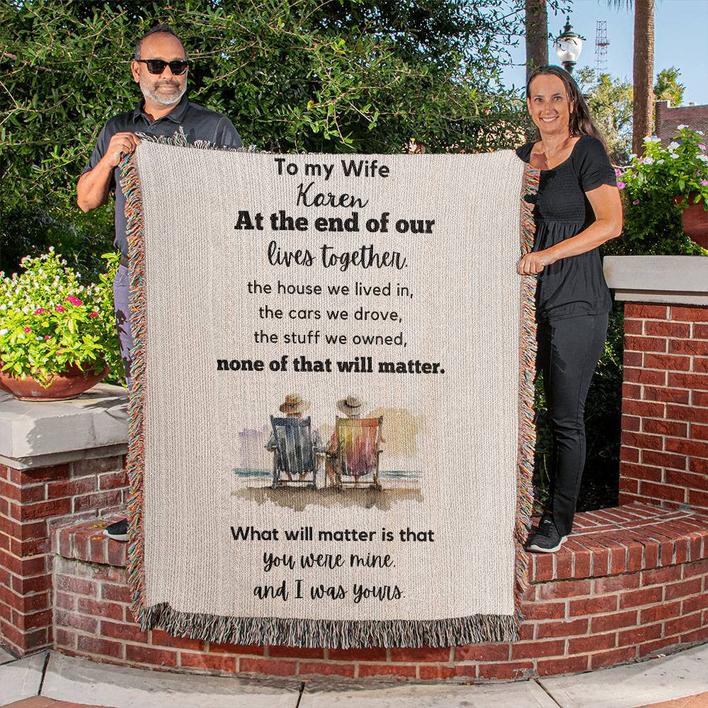 Personalized Couples Gift To My Husband To My Wife Heirloom Woven Blanket Gift for Anniversary, Birthday, Holiday