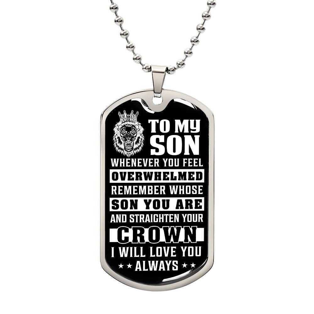 To My Son Dog Tag Necklace, Mom or Dad To Son Necklace, Necklace for Son, Son Birthday Gift, Graduation Son Gift Ideas, Son Xmas Gift