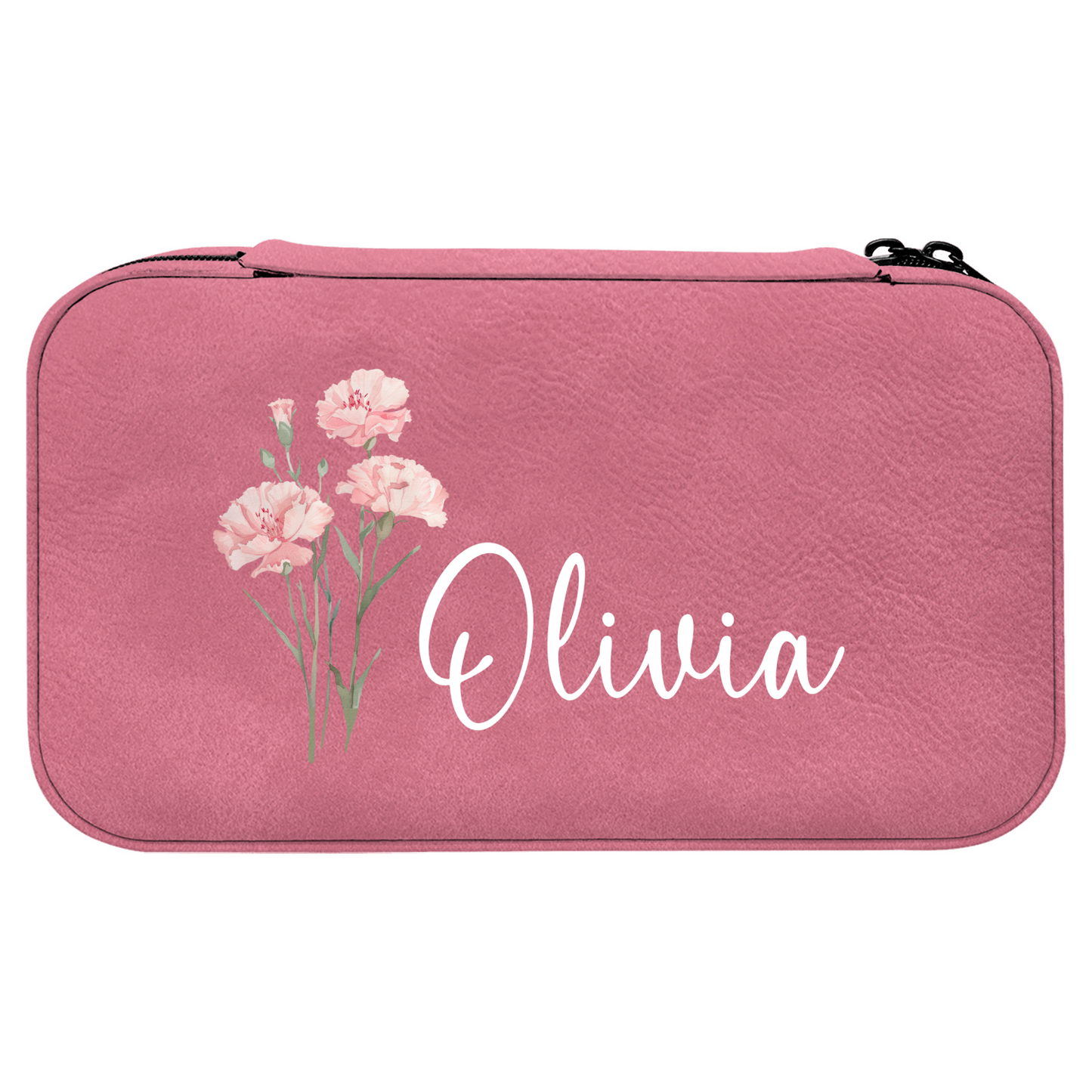 Elegant Birth Flower Jewelry Case Personalized Gift for Thanksgiving, Christmas, Birthday