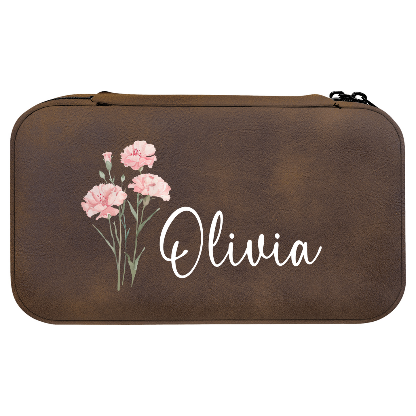 Elegant Birth Flower Jewelry Case Personalized Gift for Thanksgiving, Christmas, Birthday