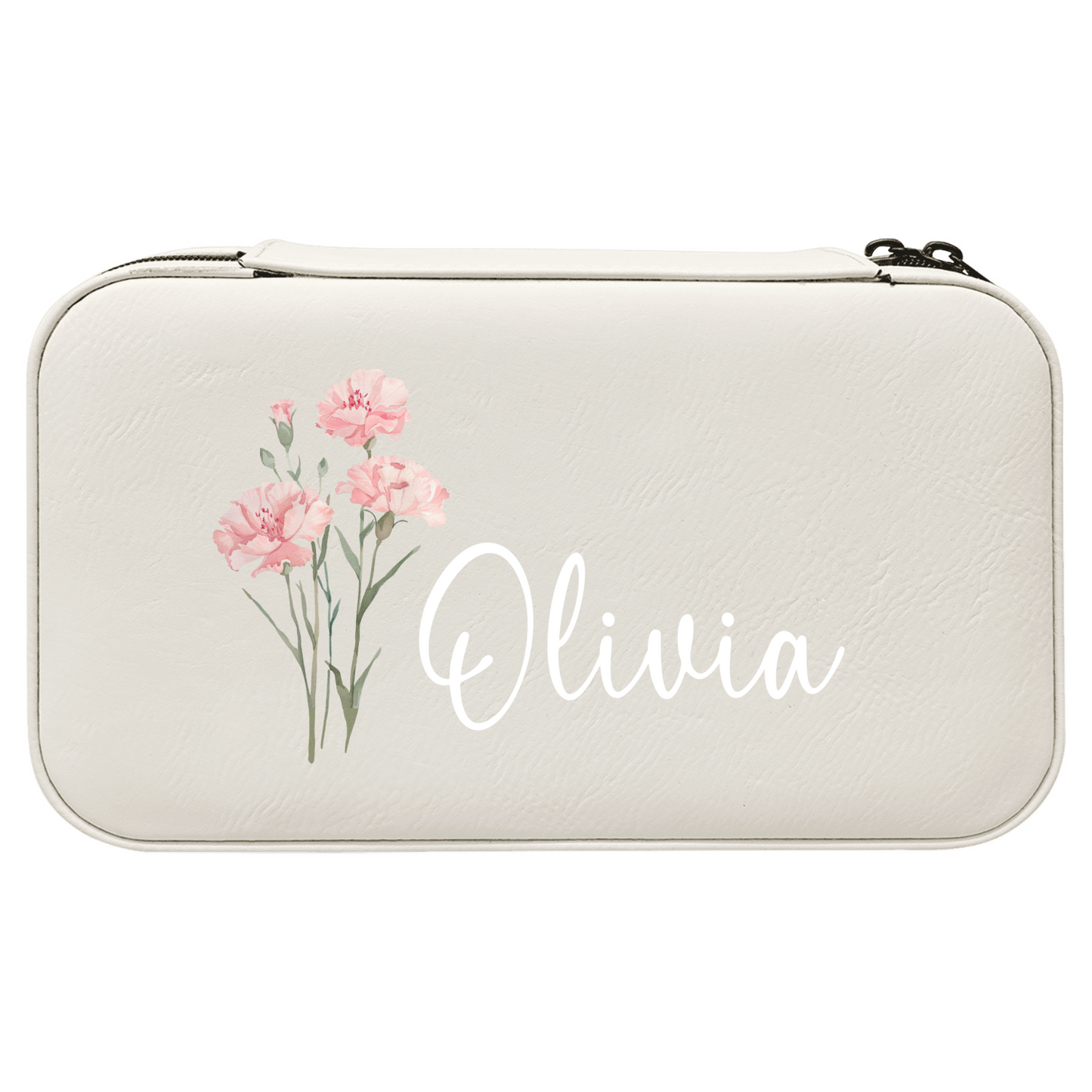 Elegant Birth Flower Jewelry Case Personalized Gift for Thanksgiving, Christmas, Birthday