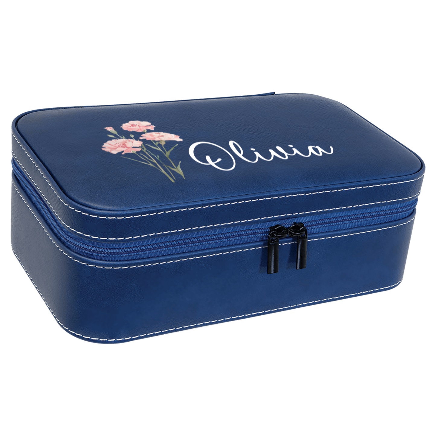 Elegant Birth Flower Jewelry Case Personalized Gift for Thanksgiving, Christmas, Birthday